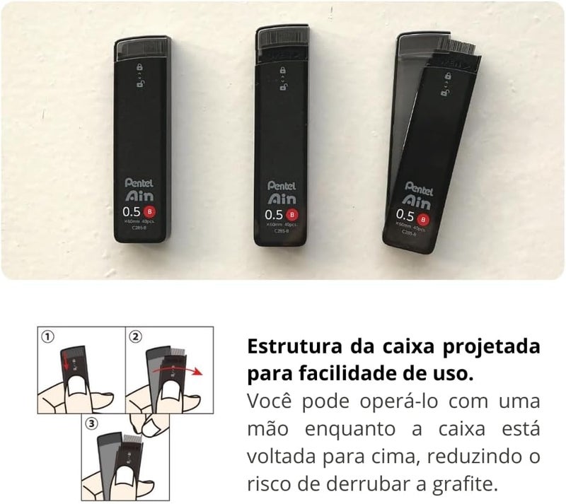 Pentel Ain Leads Refill - 0.7mm 2B - Image 2